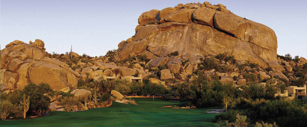 golf course by the rocks